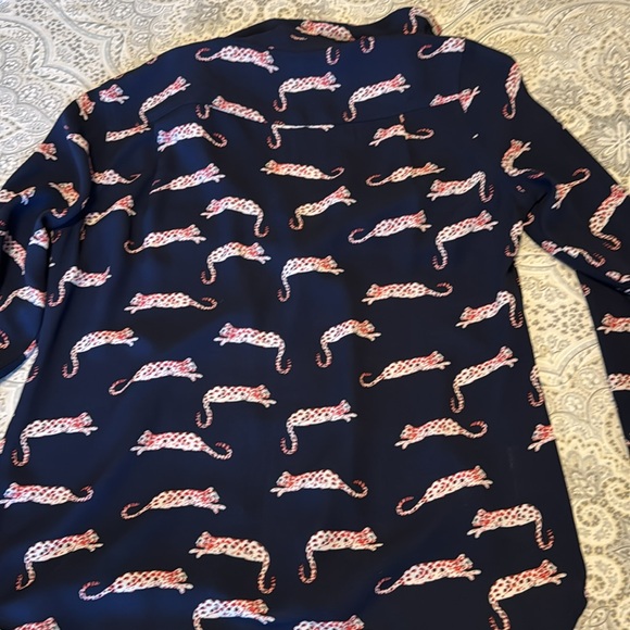 Ann Taylor Loft Petite Navy Dress Shirt - Picture 5 of 5